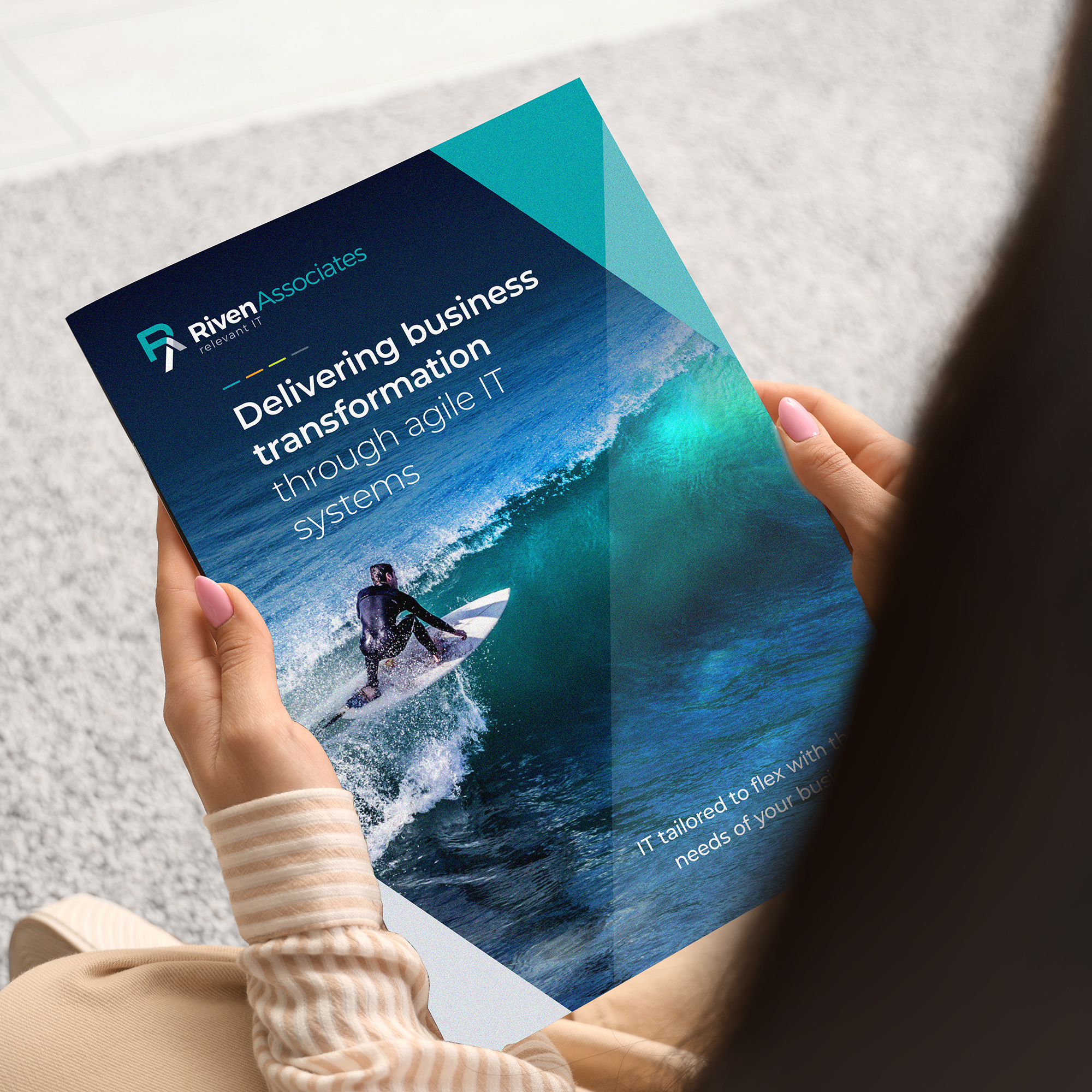 Woman reading brochure