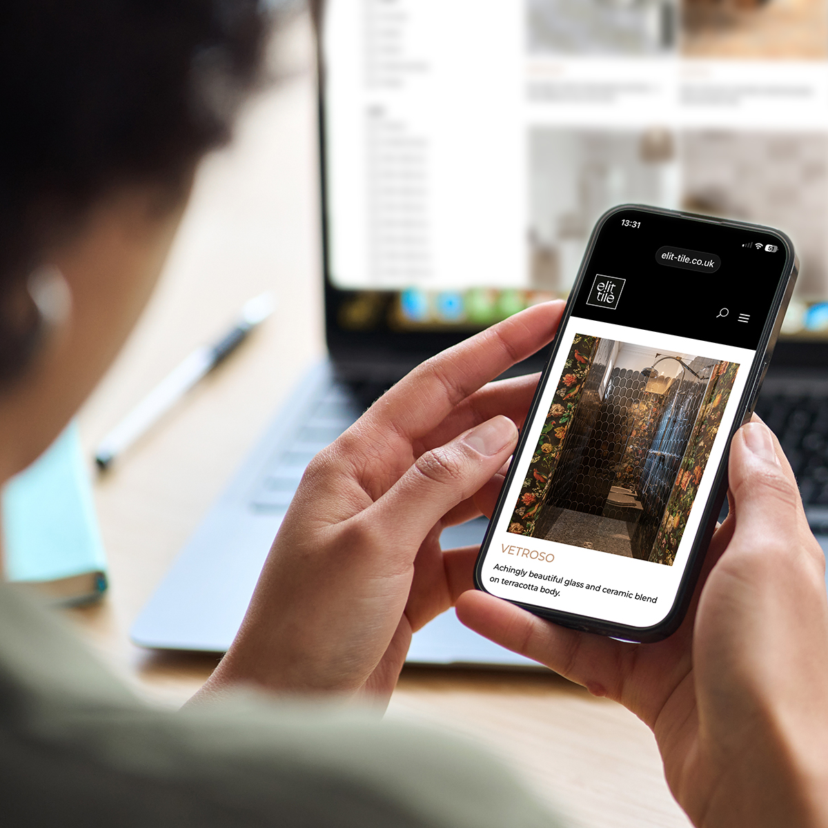 Person viewing website on mobile